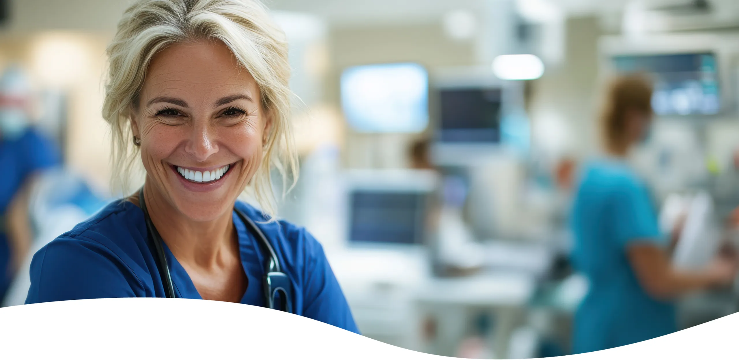 Nurse in medical office representing PatientLink’s patient intake and data automation platform.